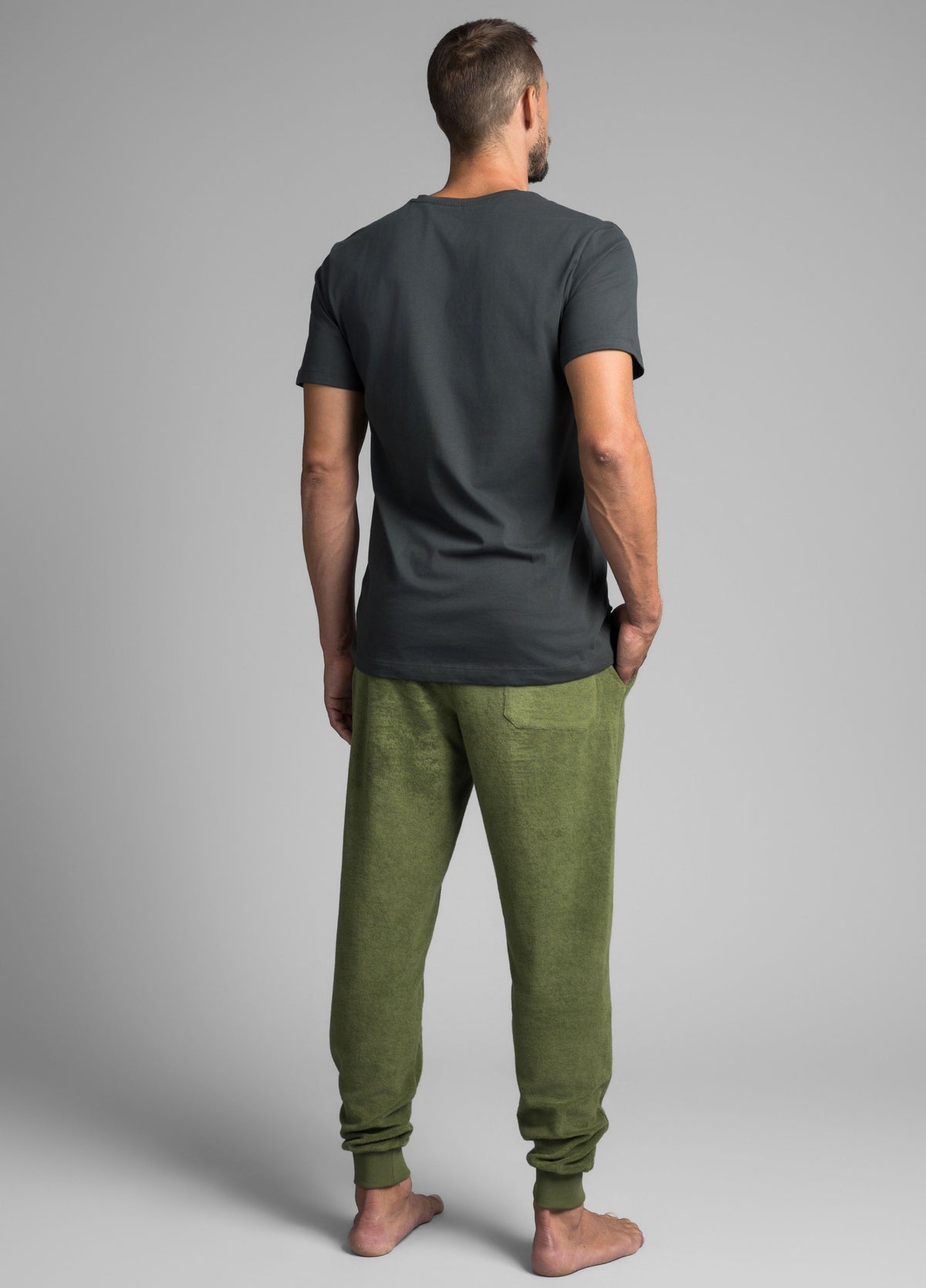 RIFFLE GREEN TOWEL PANTS