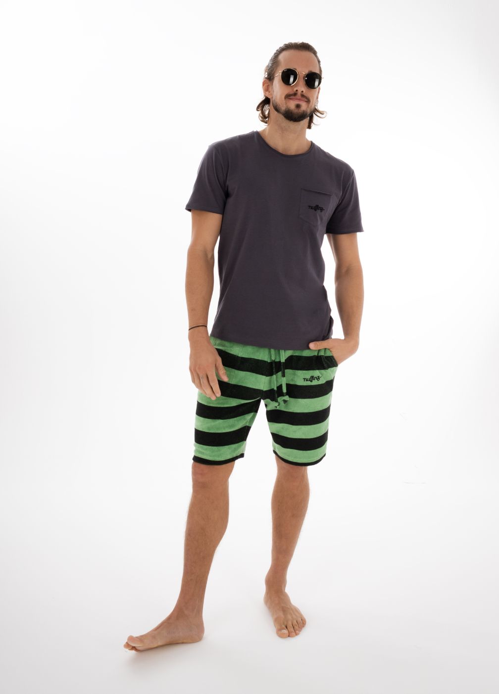 STONE GREEN TOWEL SHORTS ST