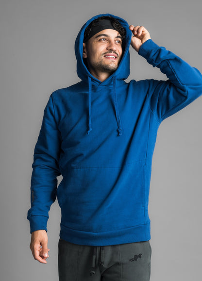NAVY PEONY SOLID HOODIE