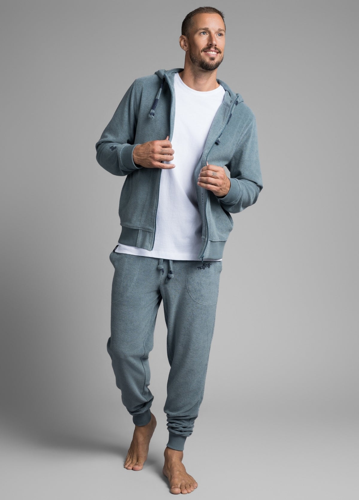 MIRAGE BLUE TOWEL ZIP HOODIE