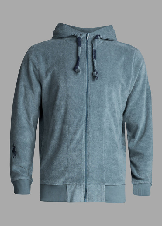 MIRAGE BLUE TOWEL ZIP HOODIE