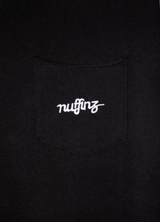 nuffinz shorts organic cotton shirt good guy black breast pocket & nuffinz logo
