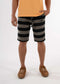 nuffinz striped shorts - SMOKEY OLIVE TOWEL SHORTS ST - 100% organic cotton - terry cloth - comfortable shorts for men - closeup front