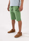 nuffinz shorts - STONE GREEN TOWEL SHORTS - 100% organic cotton - terry cloth - comfortable shorts for men - closeup side / front